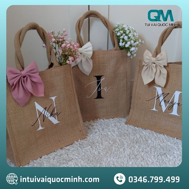 Túi vải canvas font đứng