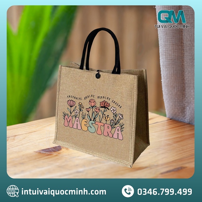 Túi vải canvas font đứng