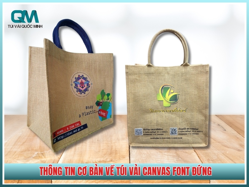 Thông tin cơ bản về túi vải canvas font đứng
