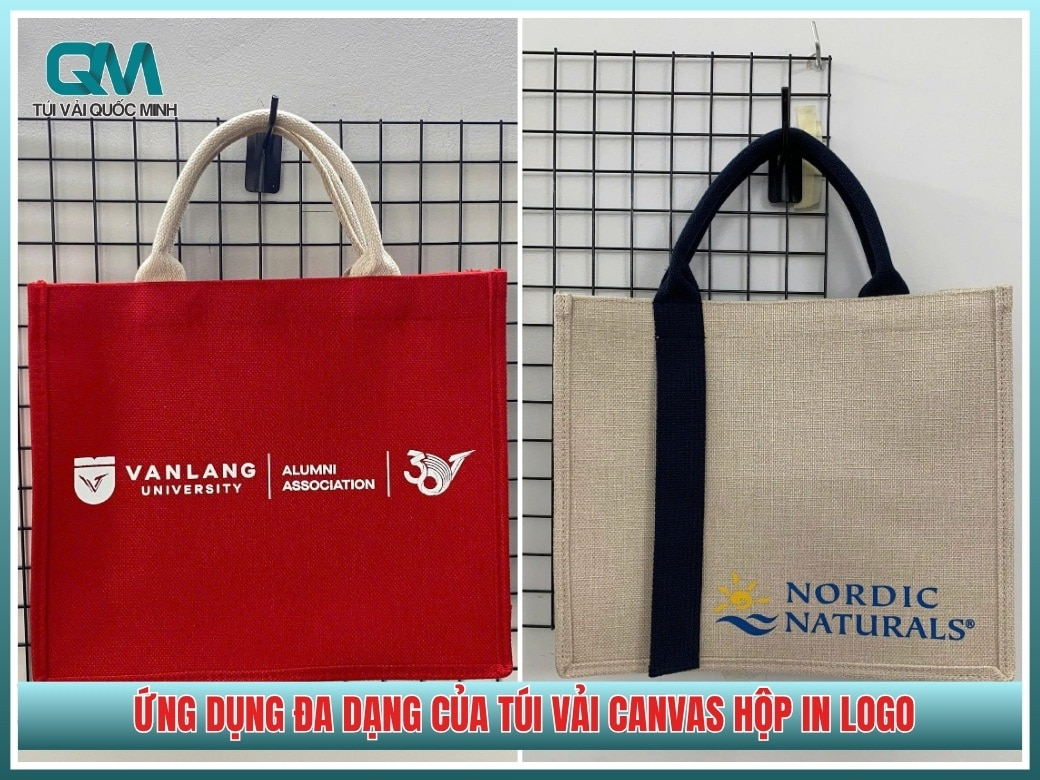 Ung dung da dang cua tui vai canvas hop in logo