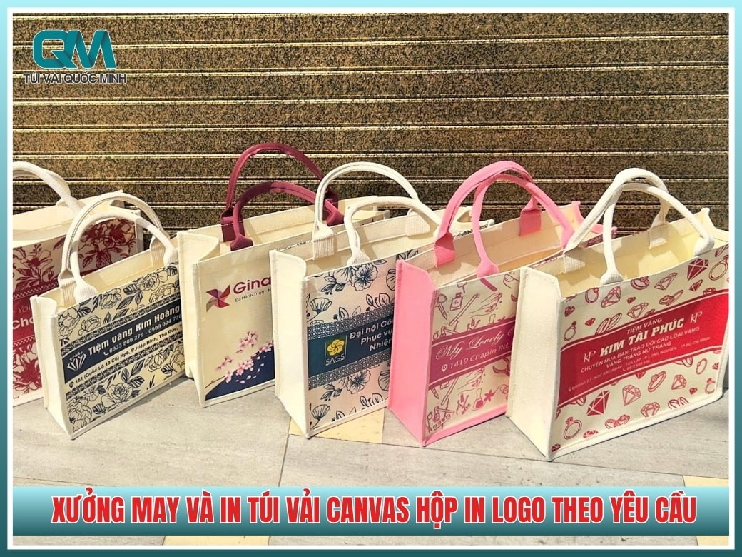 Xưởng may và in túi vải canvas hộp in logo theo yêu cầu giá rẻ tại TPHCM