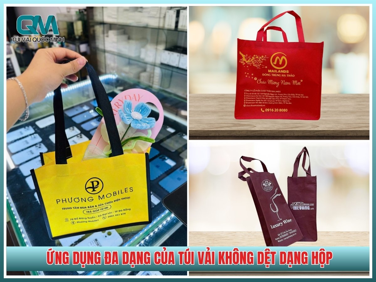 Ứng dụng đa dạng của túi vải không dệt dạng hộp