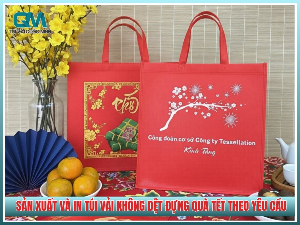 Xưởng sản xuất và in túi vải không dệt đựng quà tết theo yêu cầu tại TPHCM