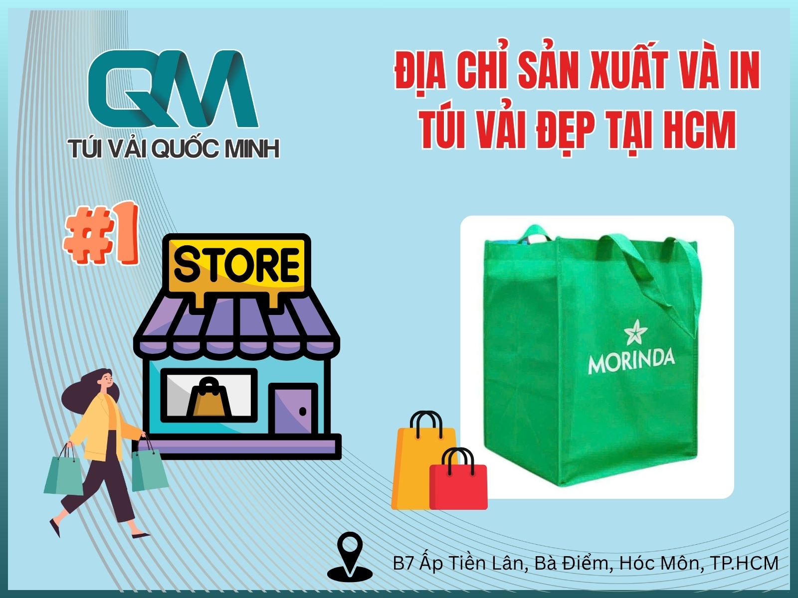 Dia chi san xuat va in tui vai cac loai mau theo yeu cau dep tai HCM