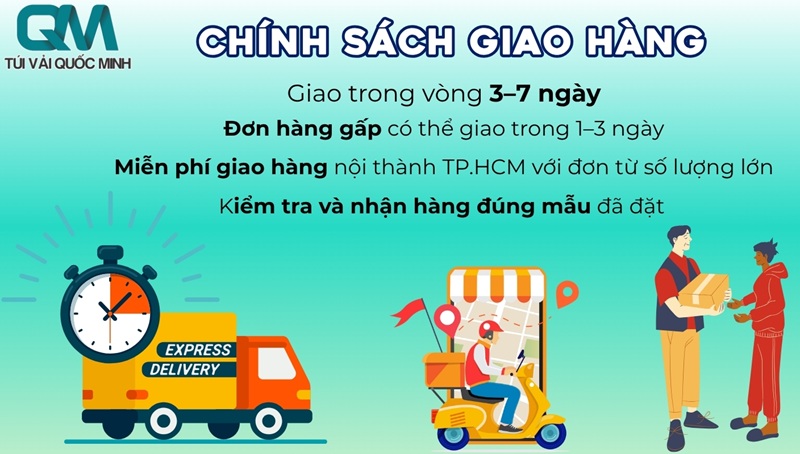 chính sách giao hàng tại in túi vải Quốc Minh