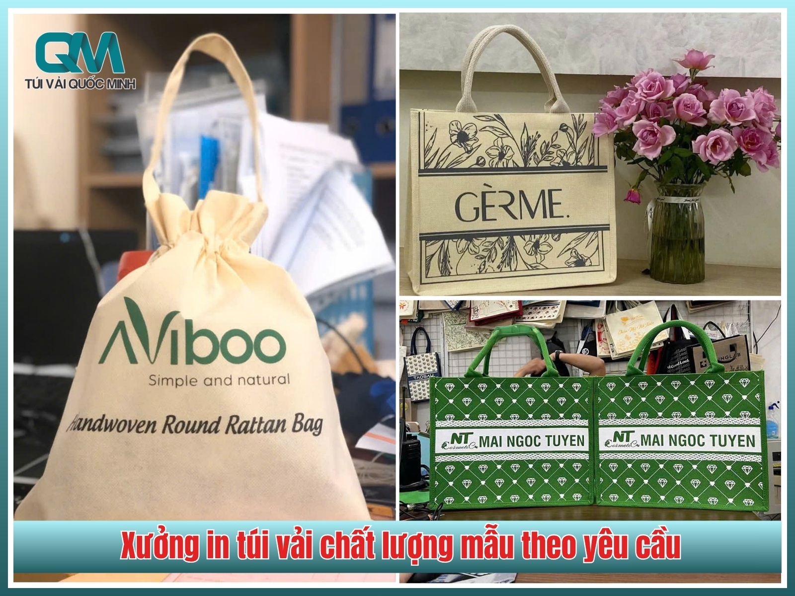 Xuong in tui vai chat luong mau theo yeu cau tu so luong it tai TPHCM