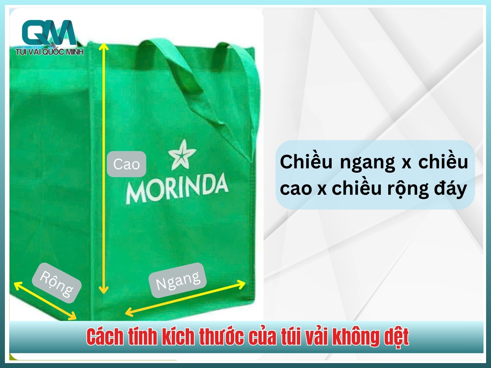 Cách tính kích thước của túi vải không dệt