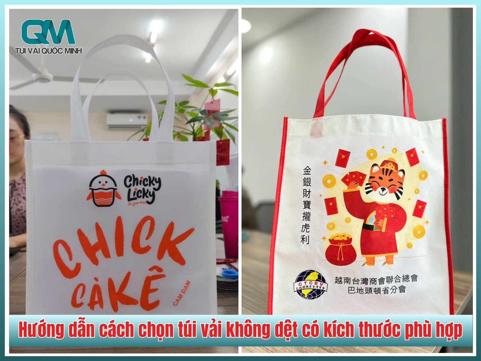 Hướng dẫn cách chọn túi vải không dệt có kích thước phù hợp