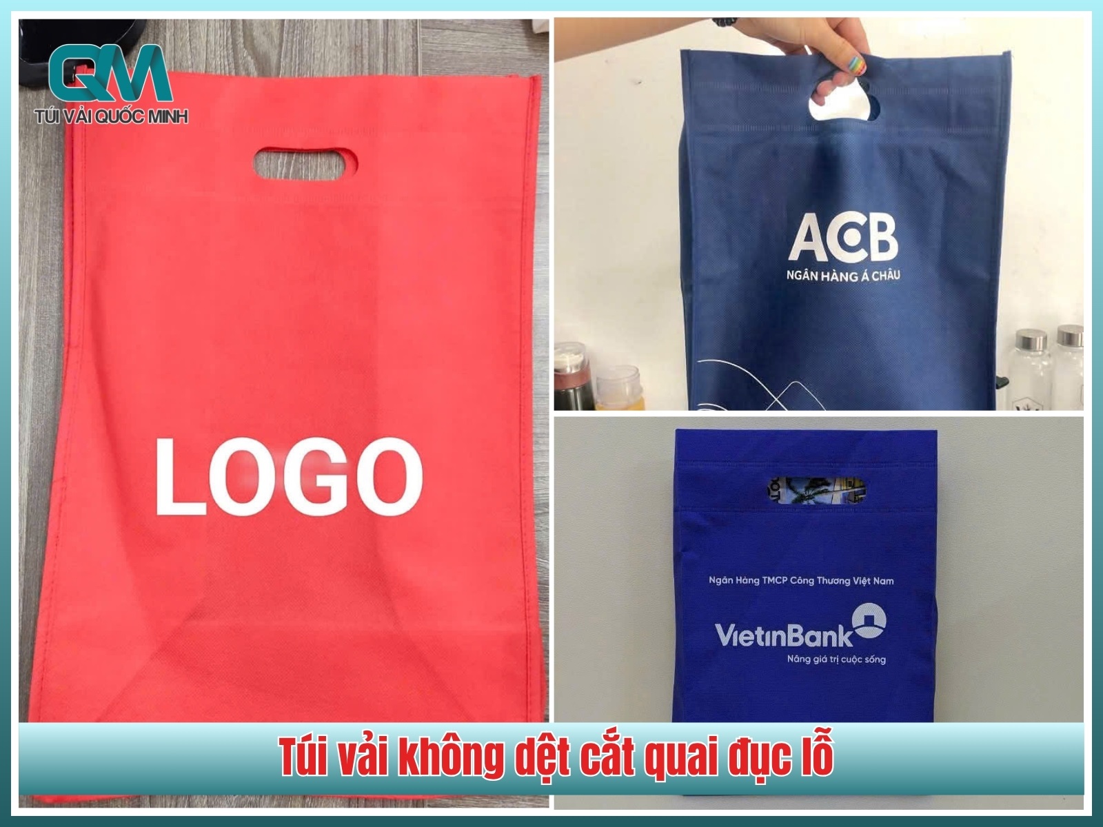 túi vải không dệt cắt quai đục