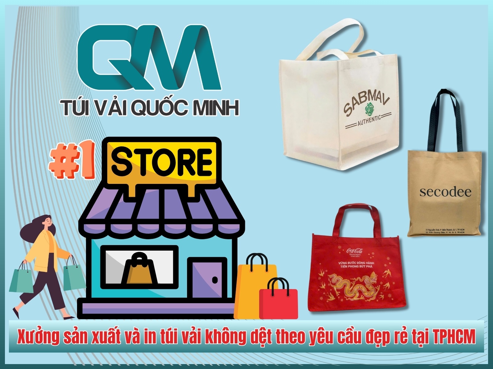 Xưởng sản xuất và in túi vải không dệt theo yêu cầu đẹp rẻ tại TPHCM