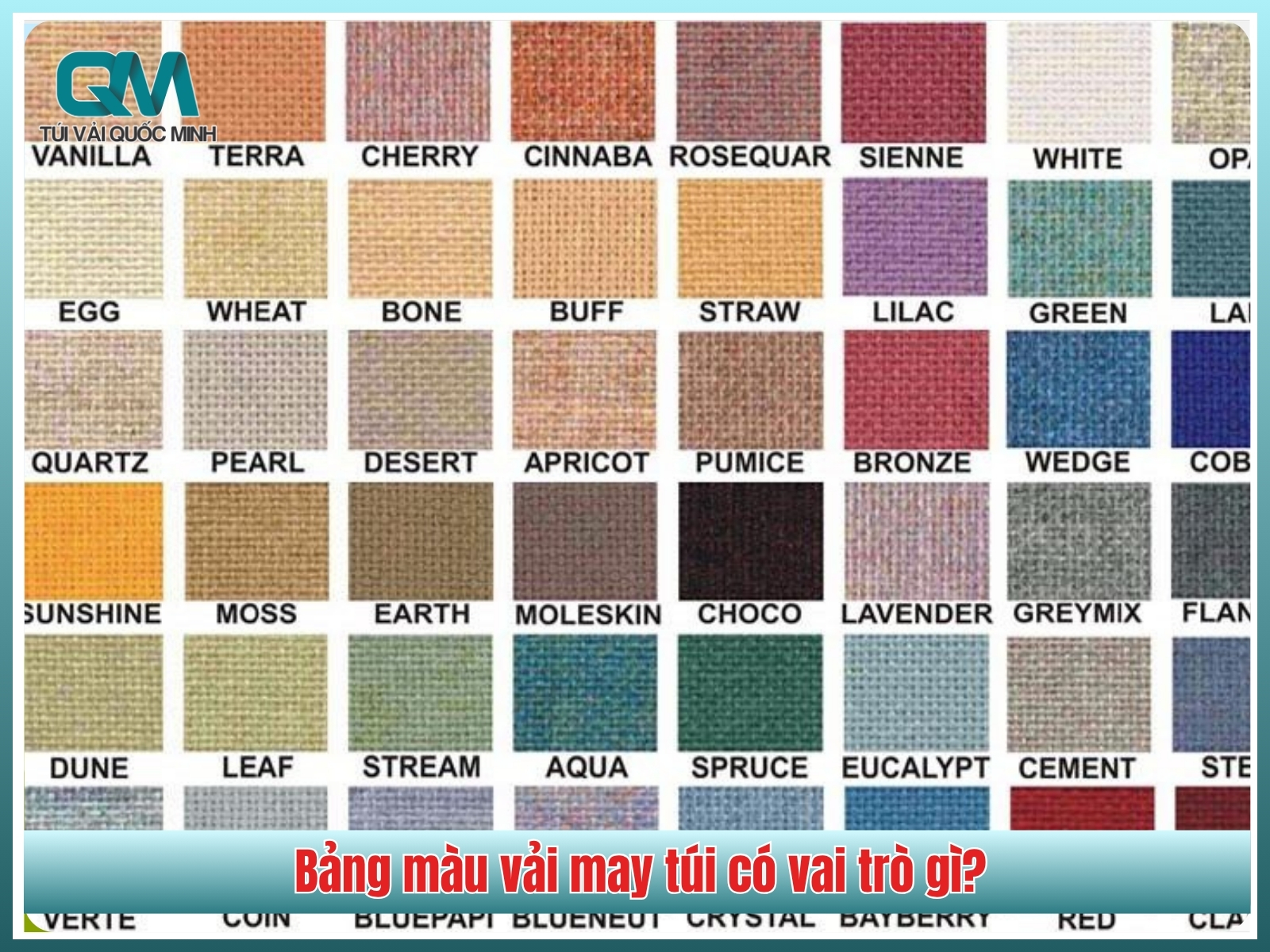 Bảng màu vải may túi có vai trò gì?