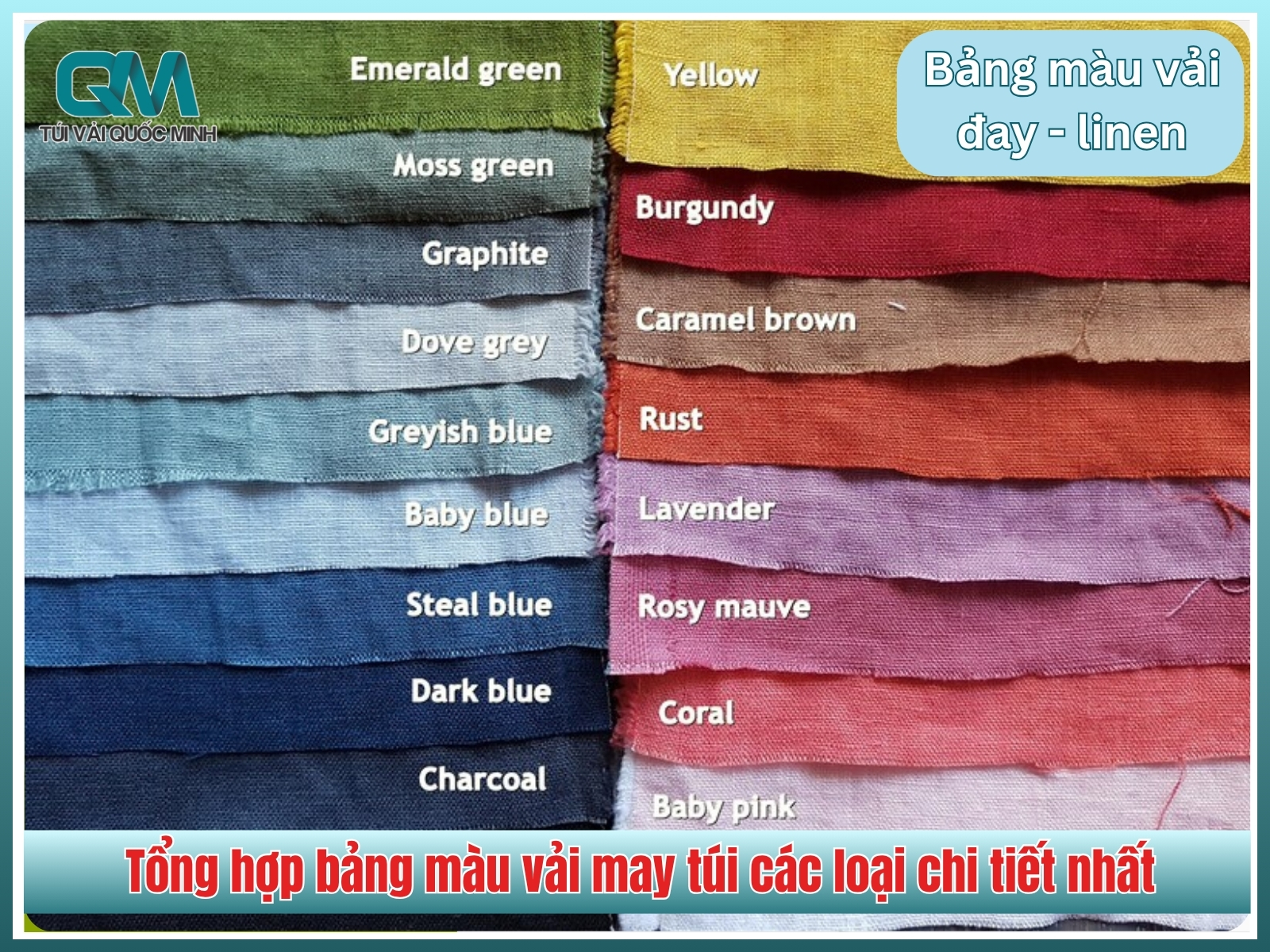 Bảng màu vải đay - linen