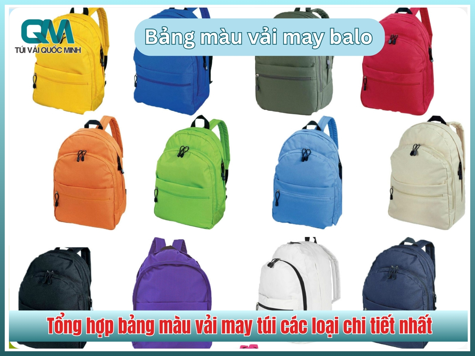 Bảng màu vải may balo