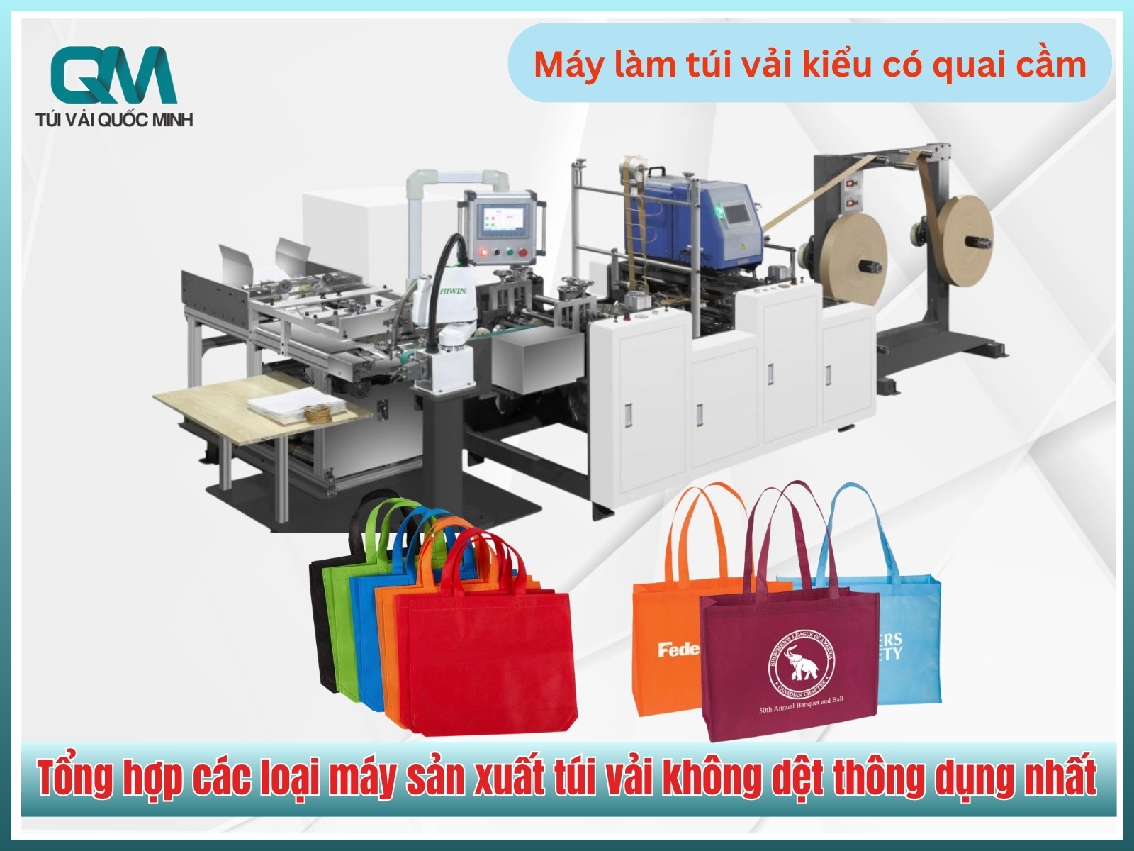 Máy làm túi vải kiểu có quai cầm