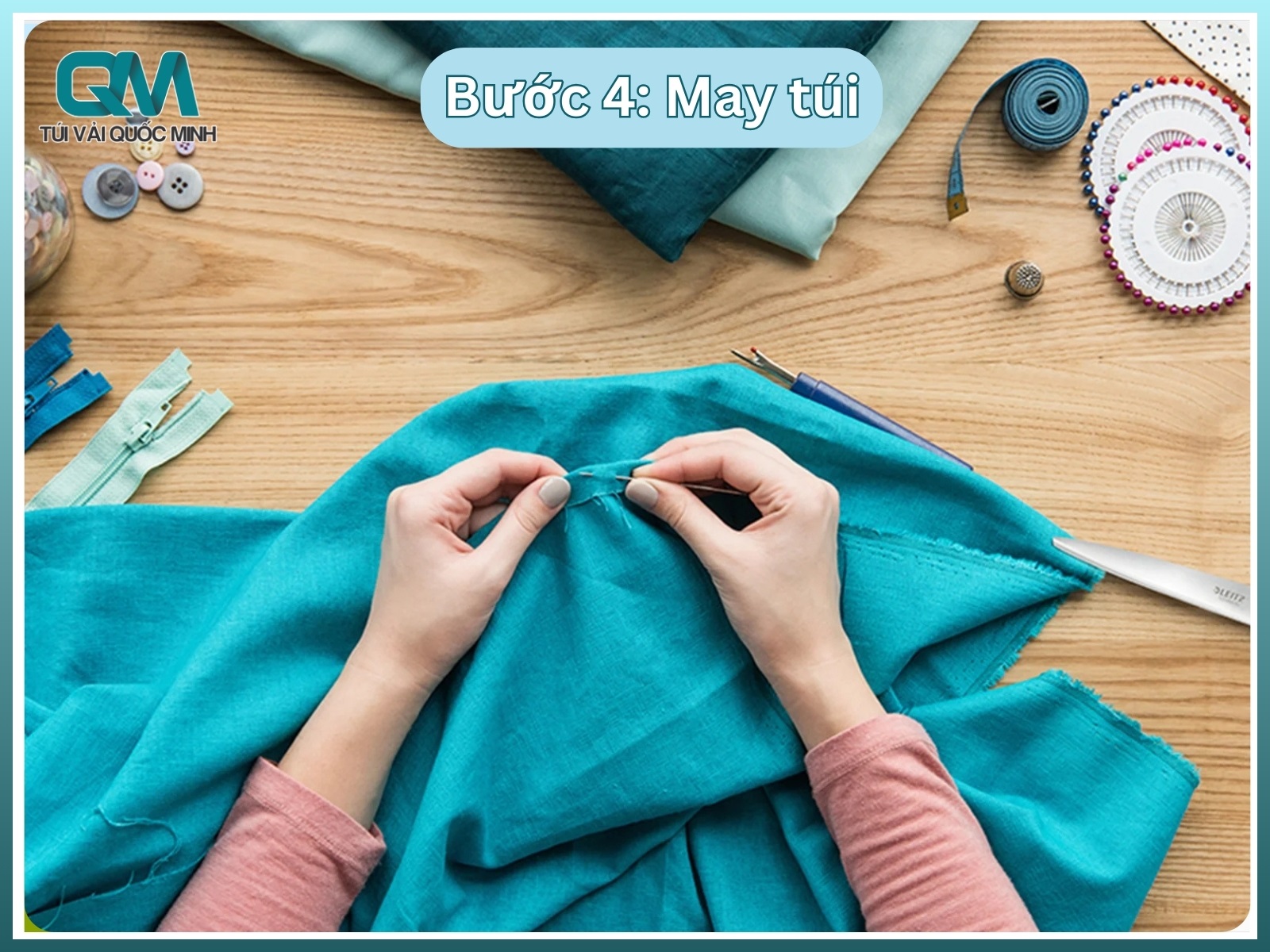 Bước 4: May túi