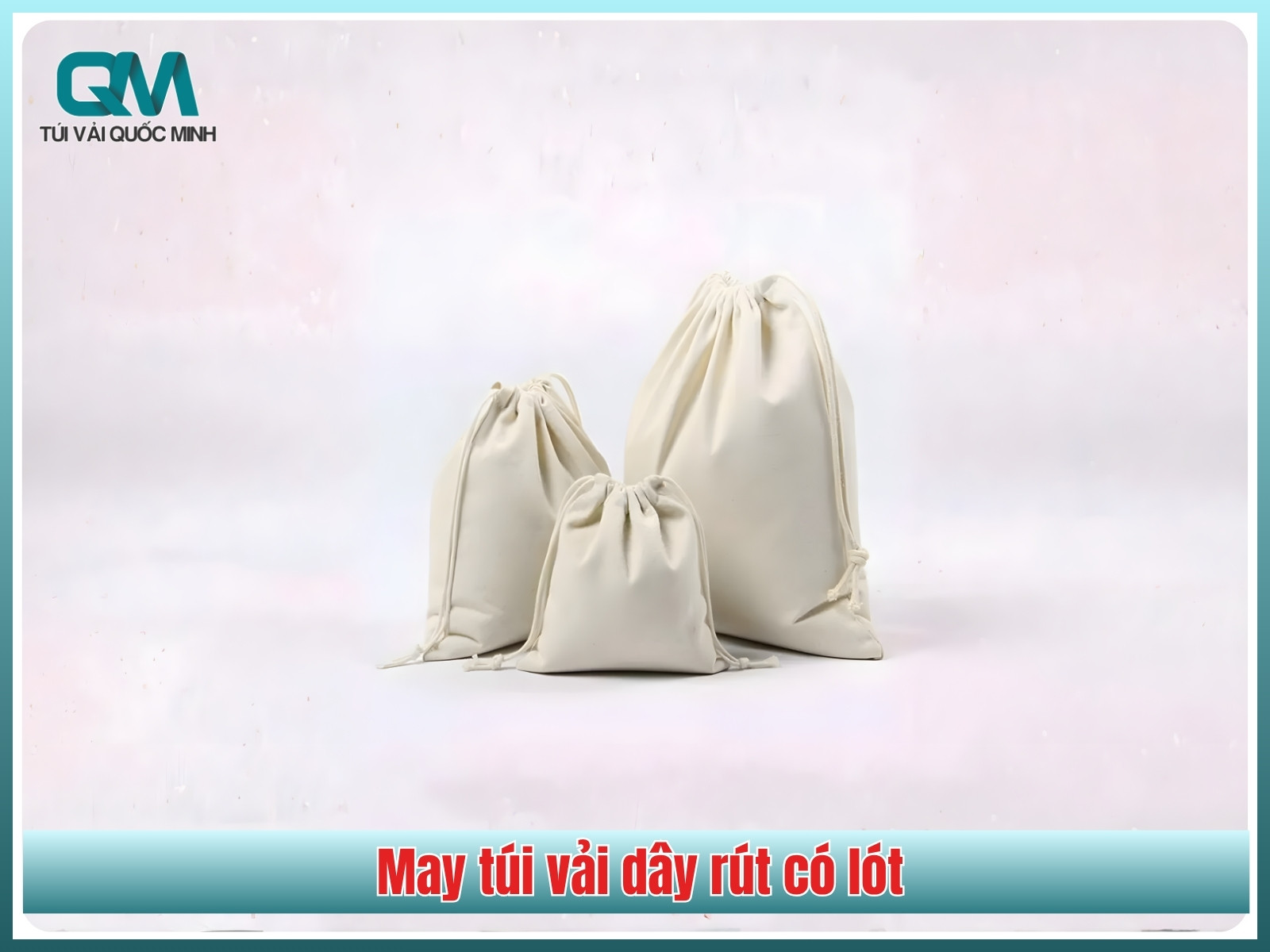 May túi vải dây rút có lót