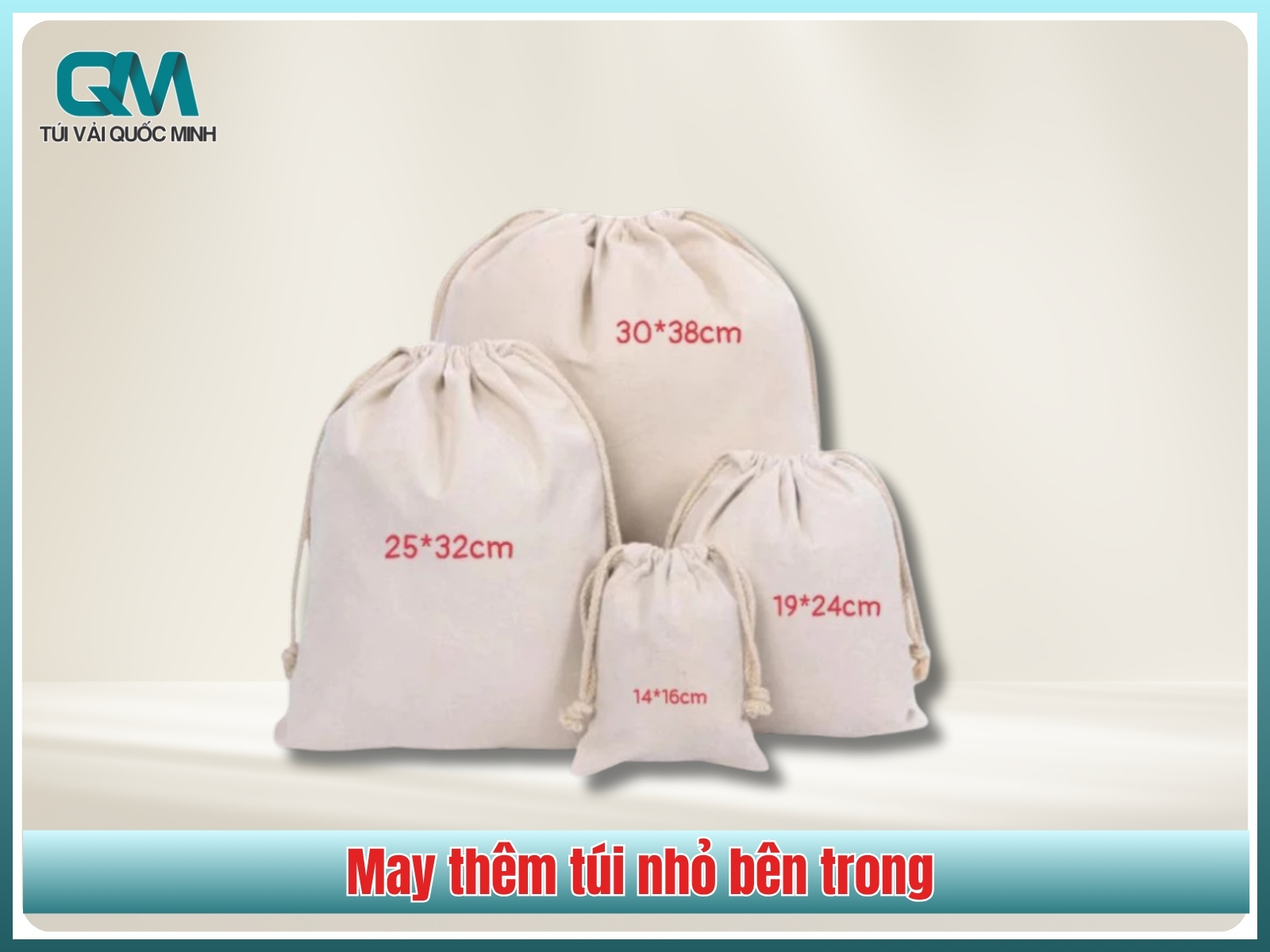 May thêm túi nhỏ bên trong
