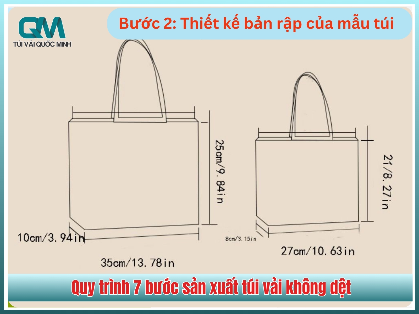 Bước 2: Thiết kế bản rập của mẫu túi