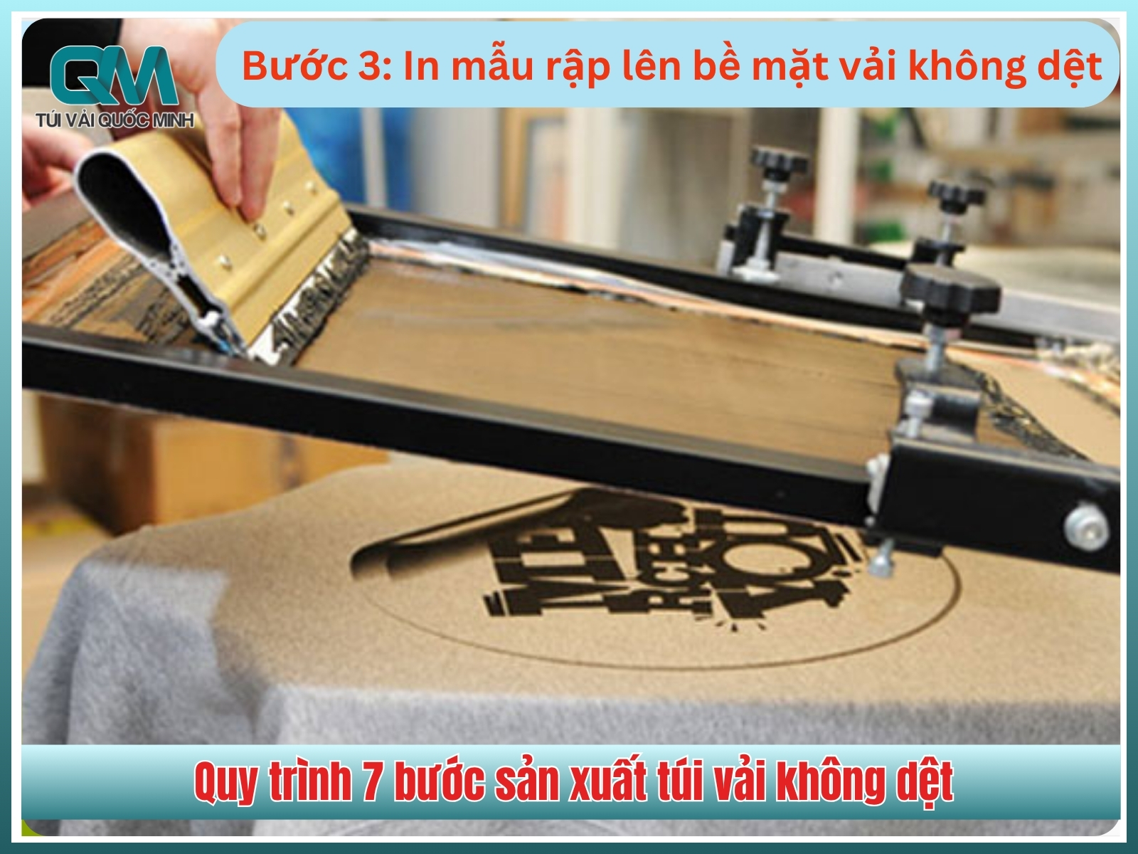 Bước 3: In mẫu rập lên bề mặt vải không dệt