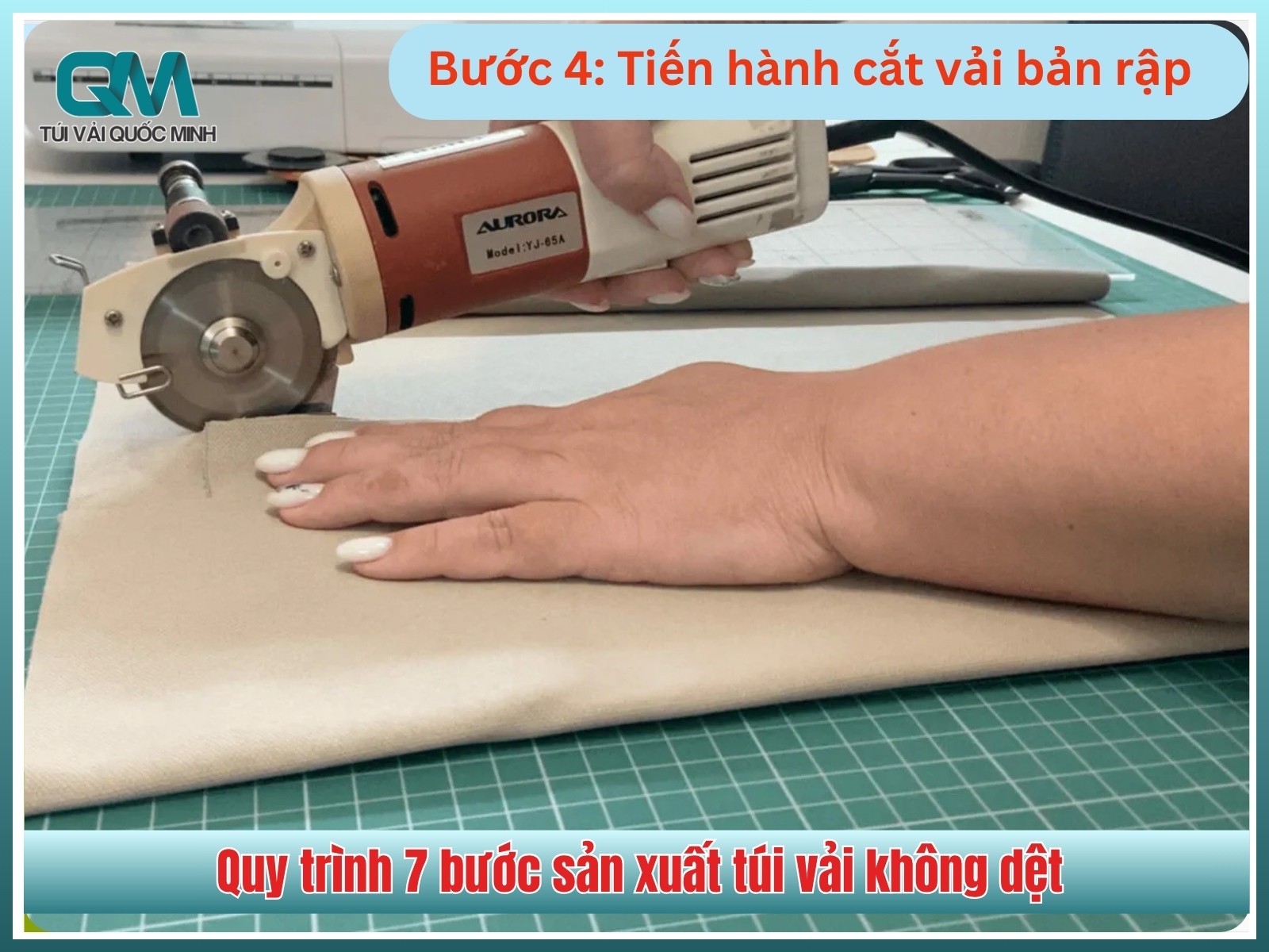 Bước 4: Tiến hành cắt vải bản rập