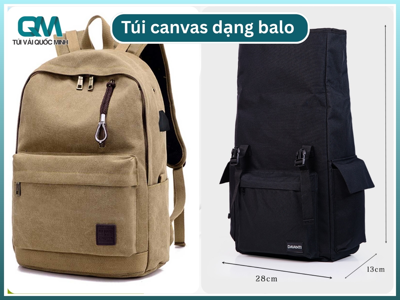 Túi canvas dạng balo