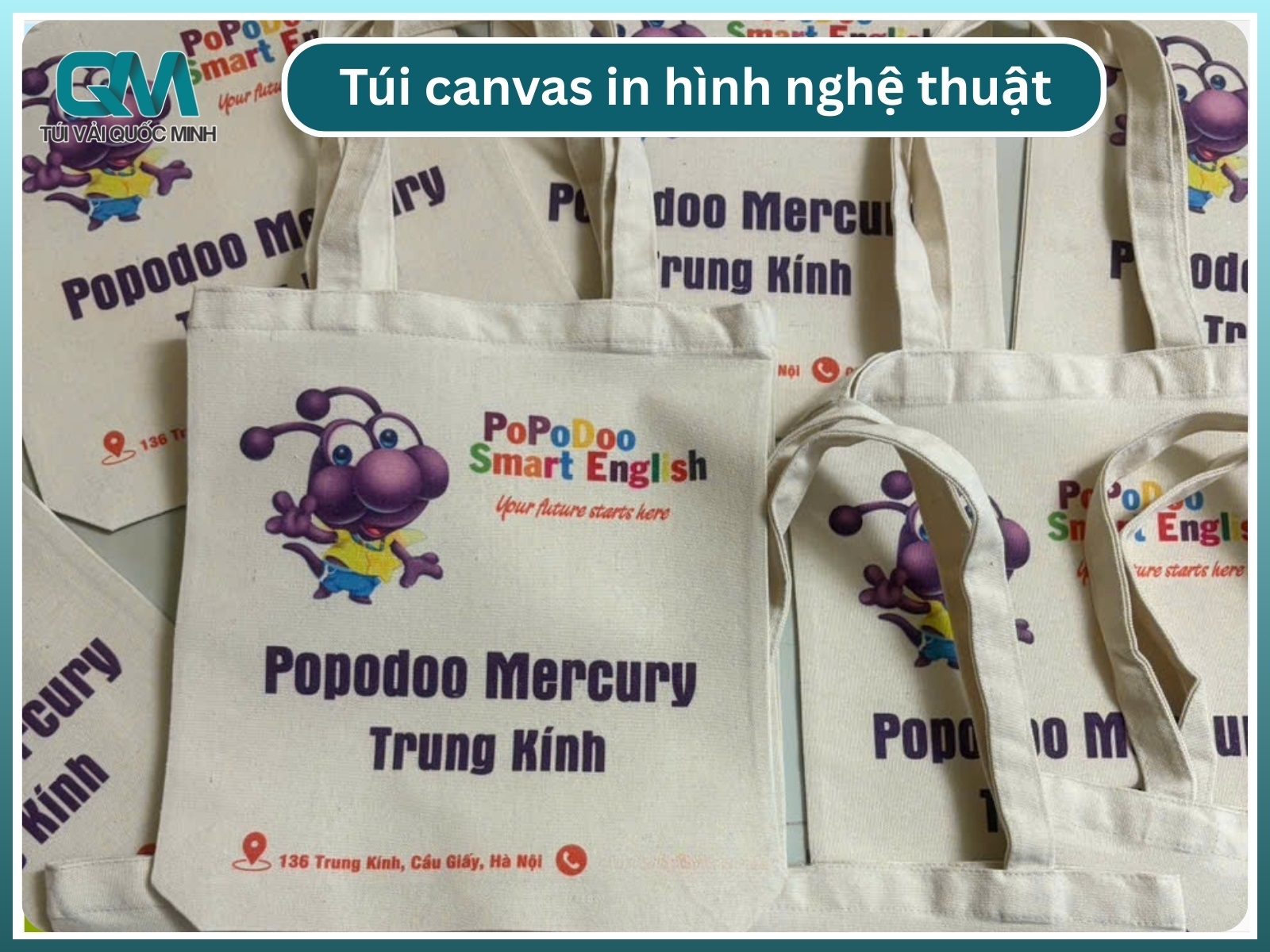 Túi canvas in hình nghệ thuật