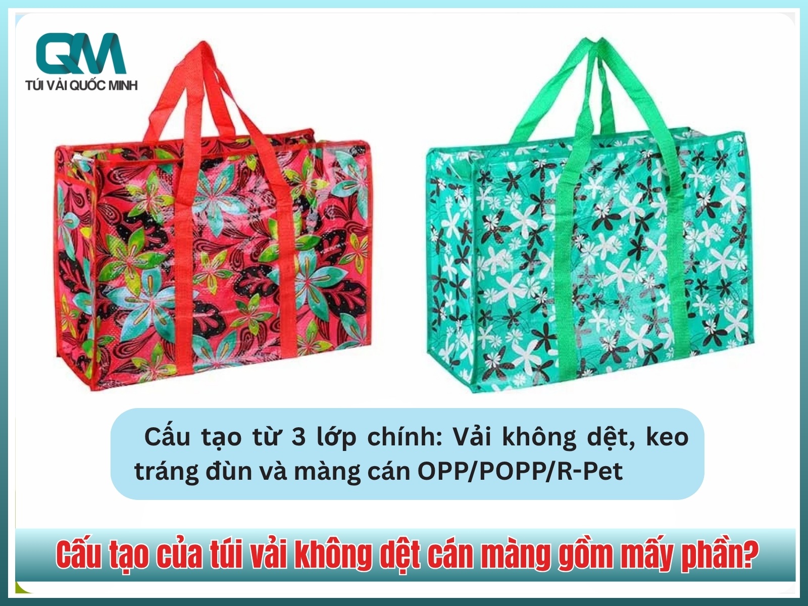 Cấu tạo của túi vải không dệt cán màng gồm mấy phần?