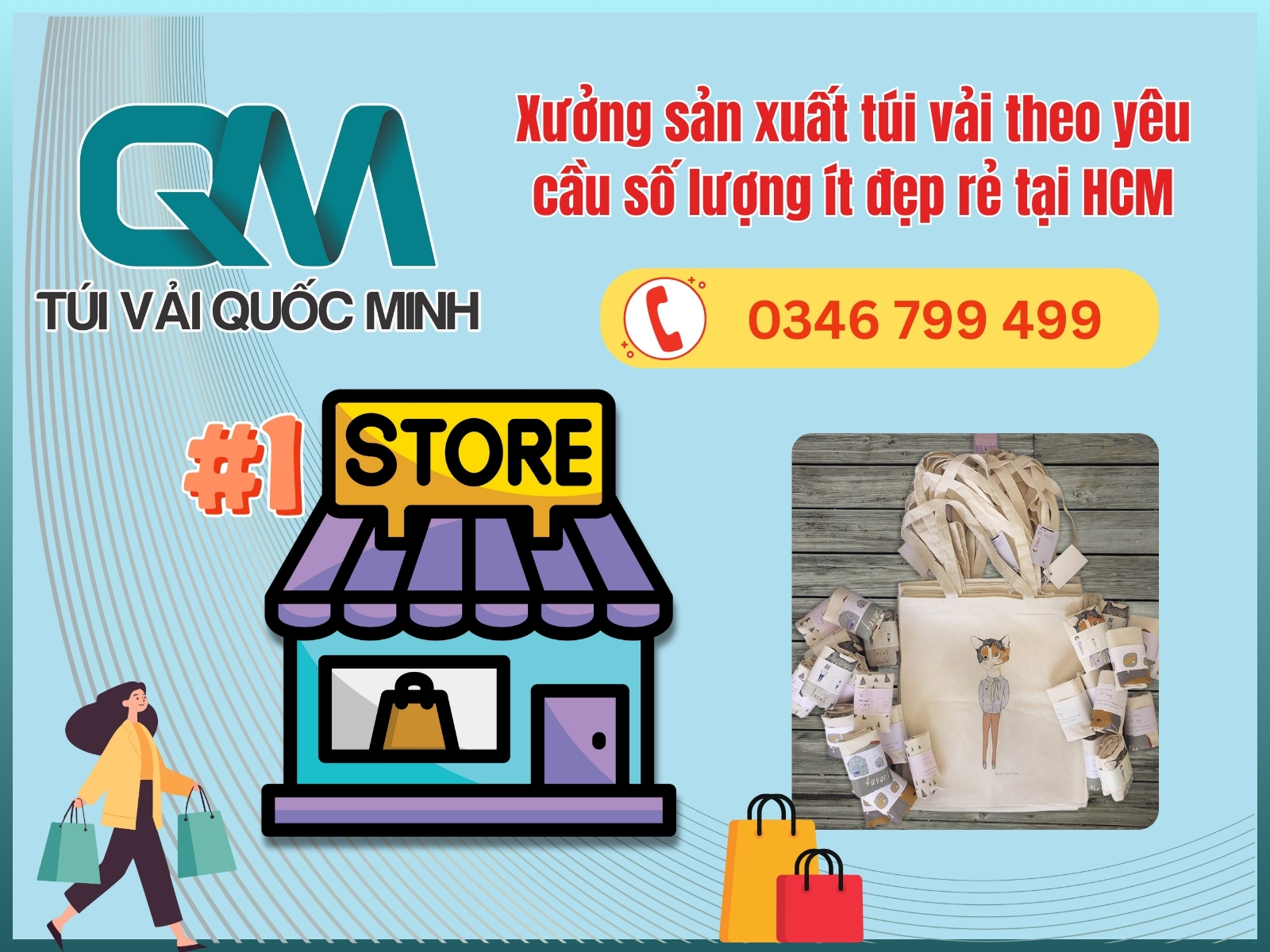 Xưởng sản xuất túi vải theo yêu cầu số lượng ít đẹp rẻ tại HCM