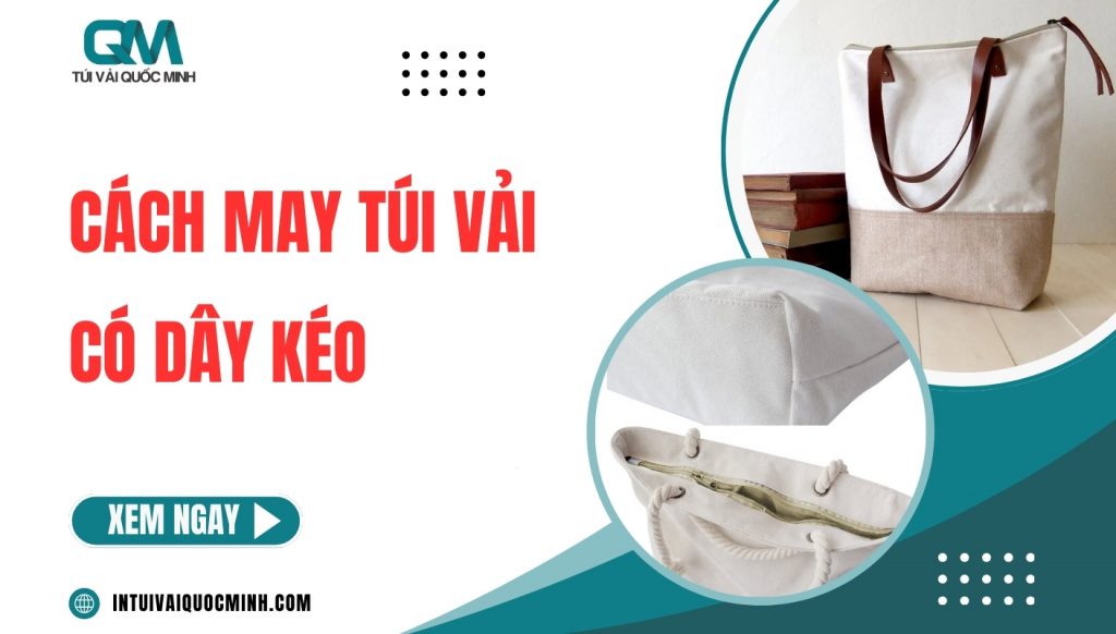 cách may túi vải có dây kéo