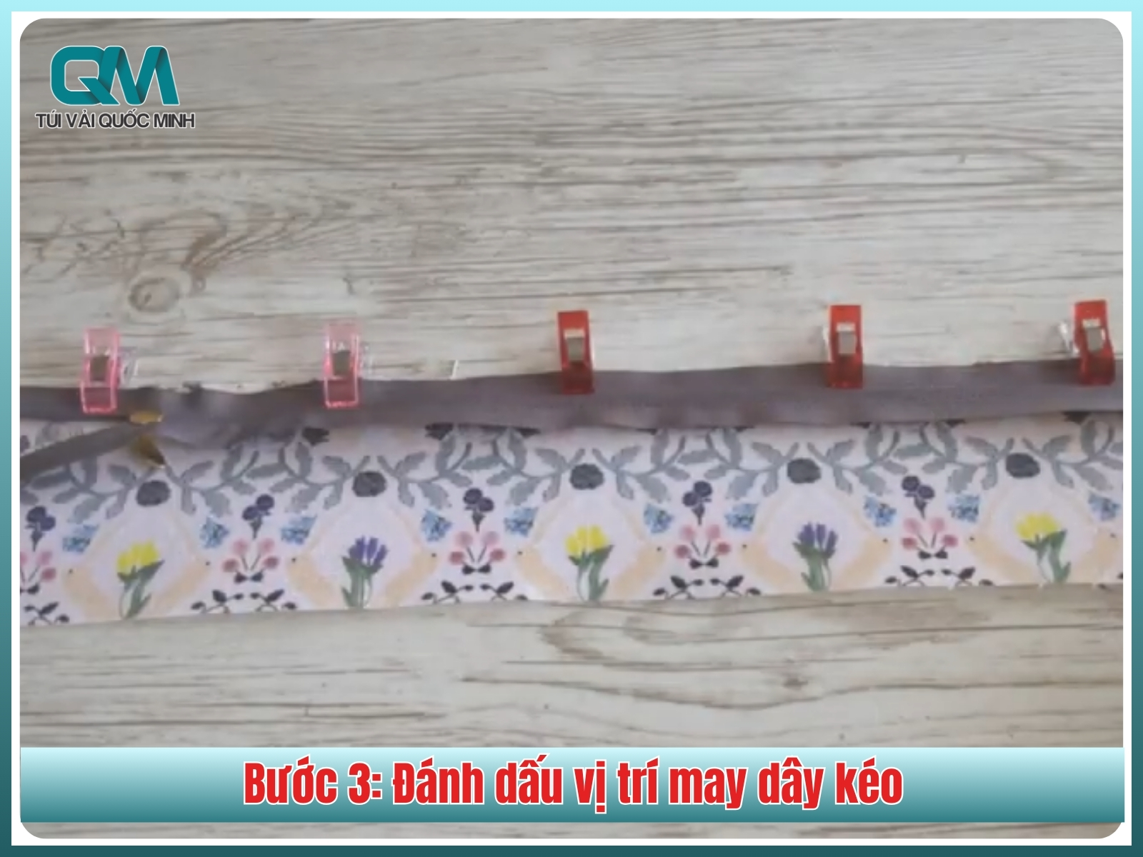 Bước 3: Đánh dấu vị trí may dây kéo