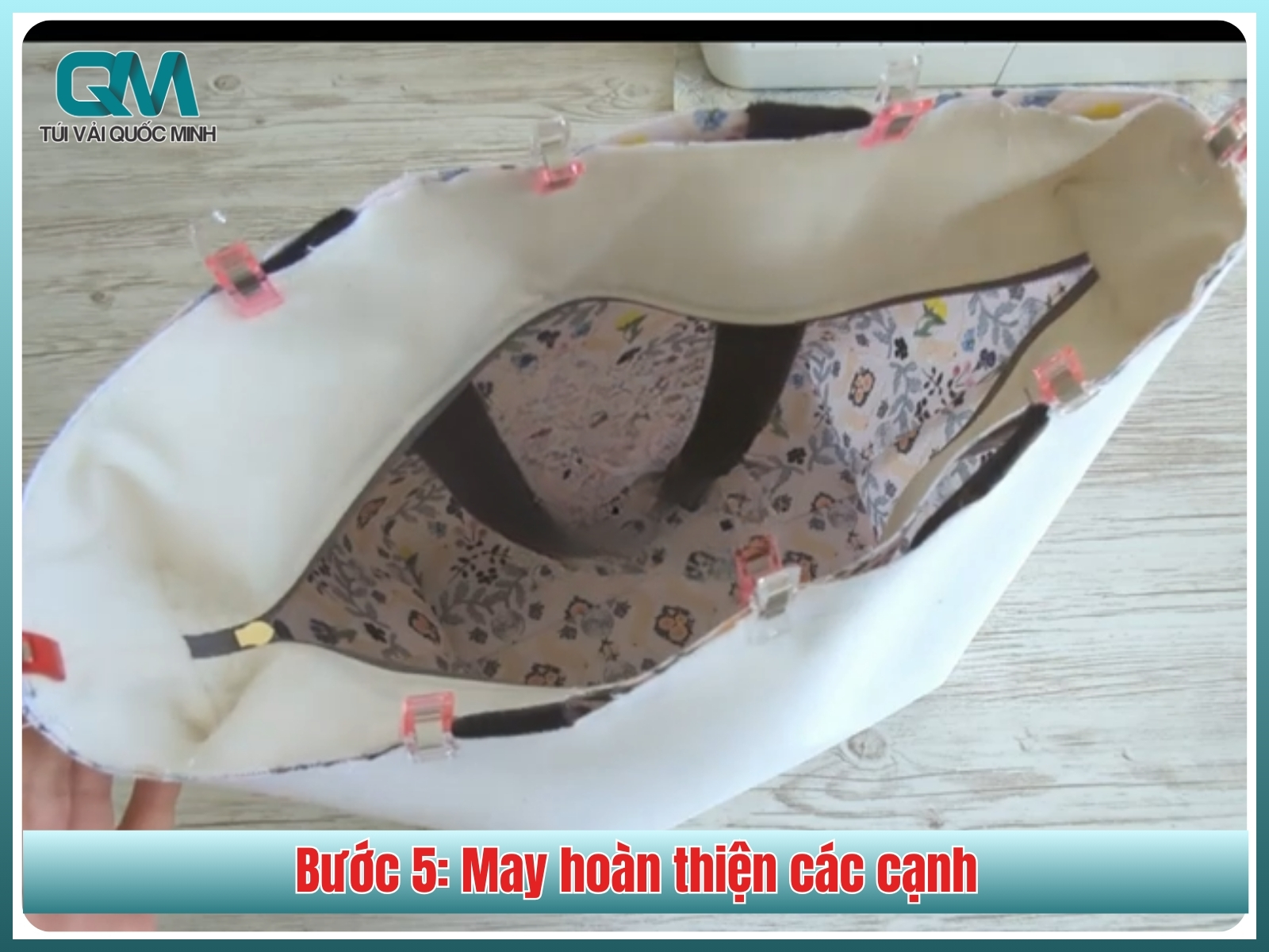 Bước 5: May hoàn thiện các cạnh