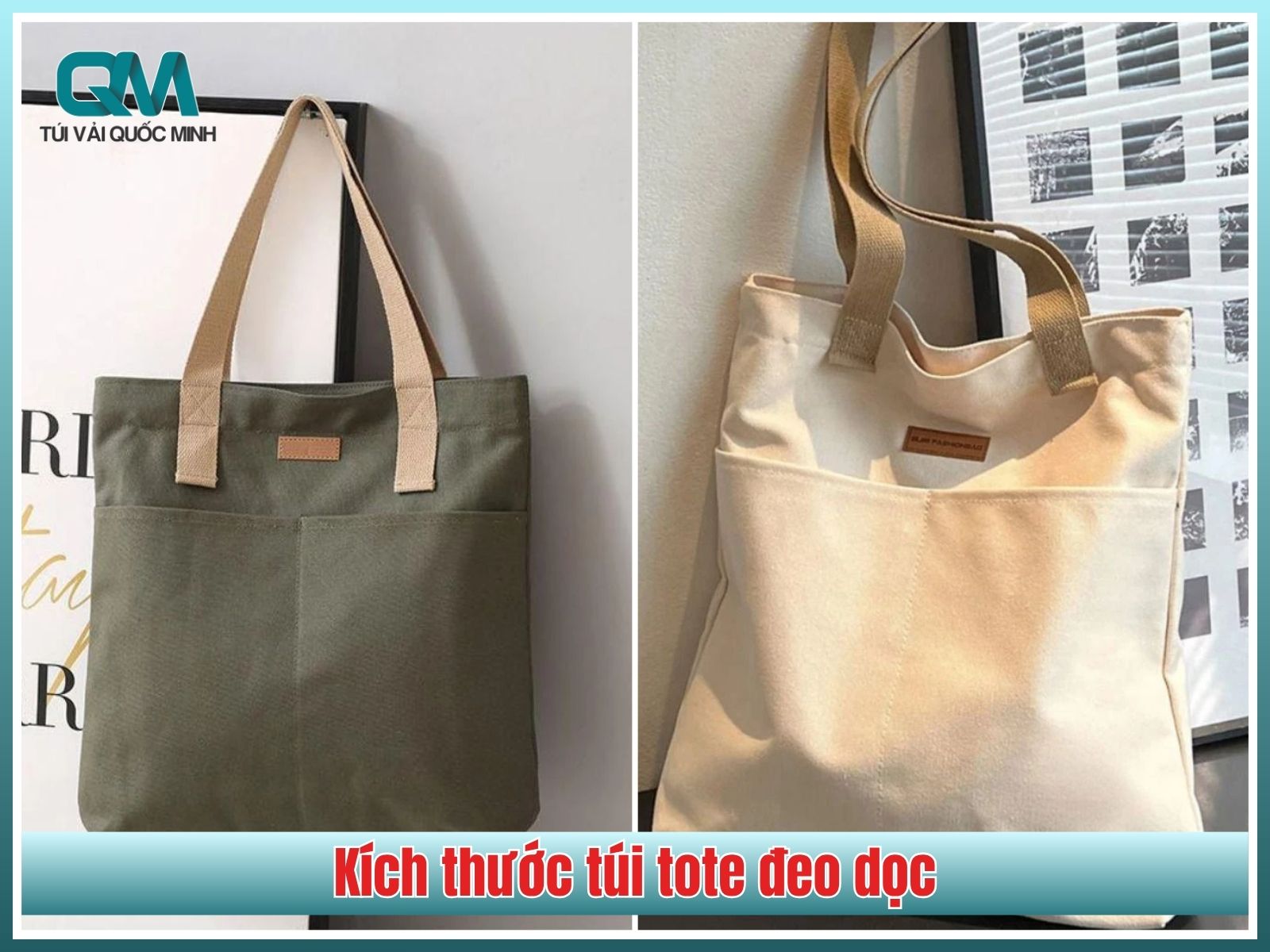 Kích thước túi tote đeo dọc