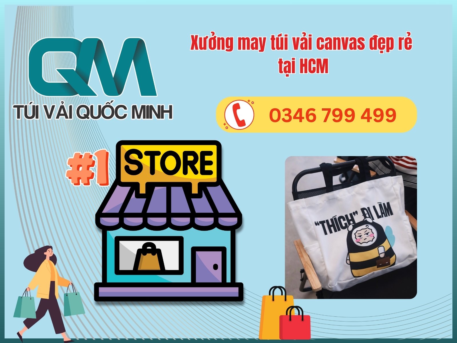 Xưởng may túi vải canvas mọi kích thước in mẫu theo yêu cầu đẹp rẻ tại HCM