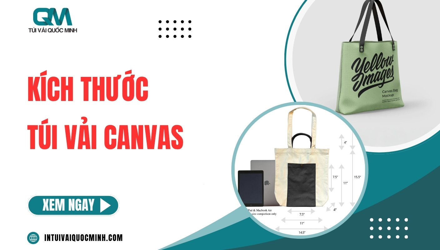 Kích thước túi vải canvas