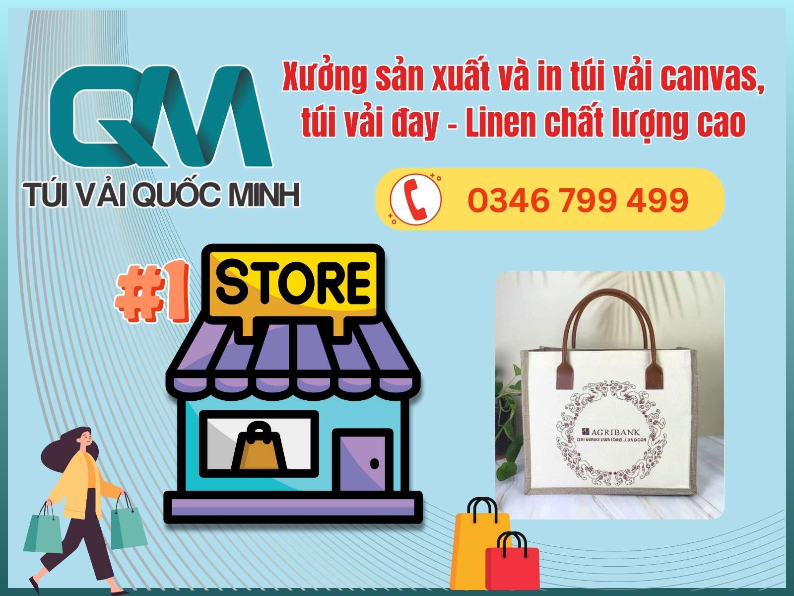 Xưởng sản xuất và in túi vải canvas, túi vải đay linen chất lượng cao