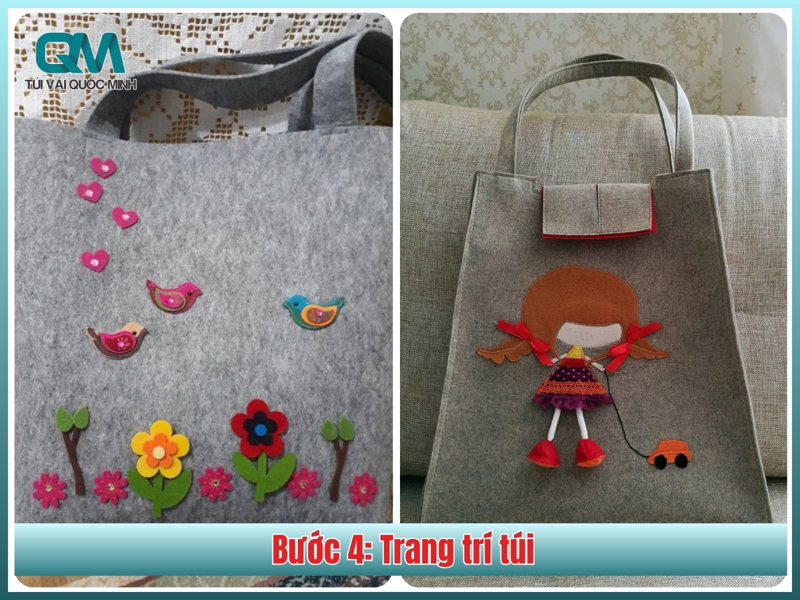 Bước 4: Trang trí túi