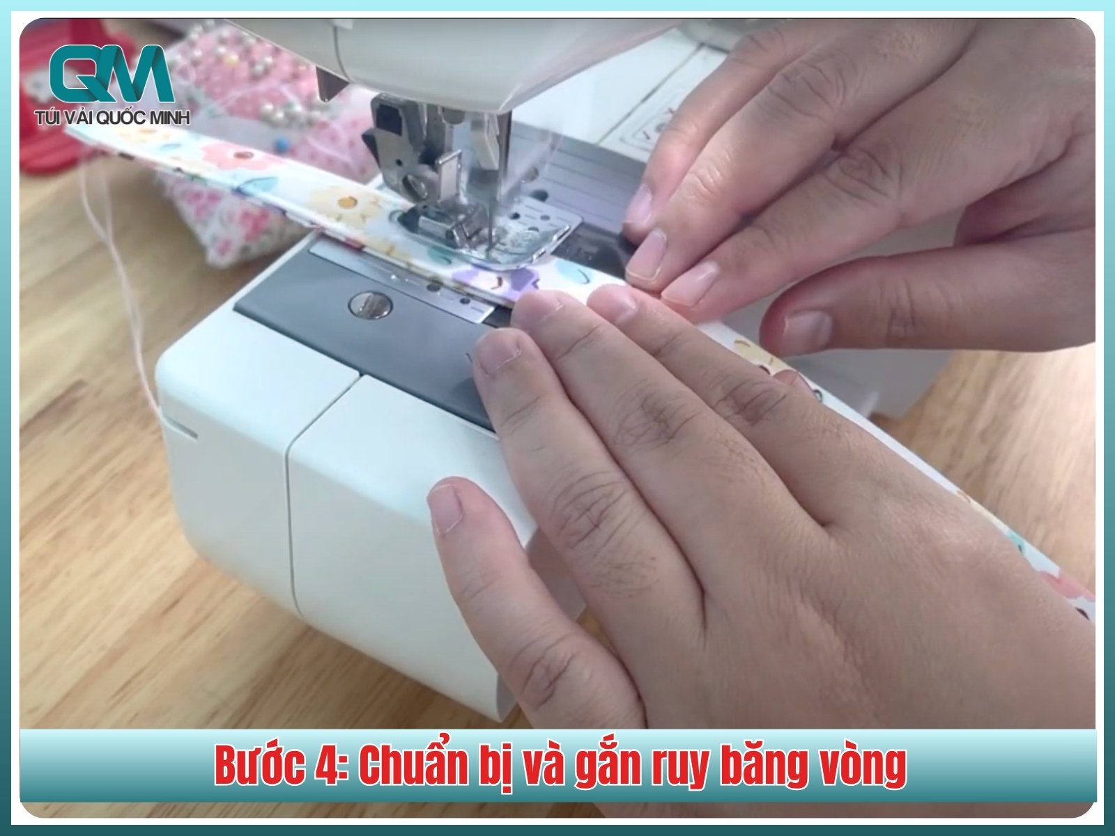 Bước 4: Chuẩn bị và gắn ruy băng vòng