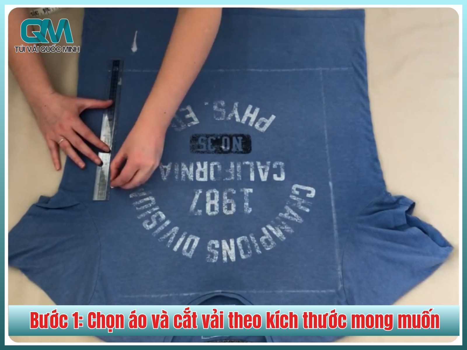 Bước 1: Chọn áo và cắt vải theo kích thước mong muốn