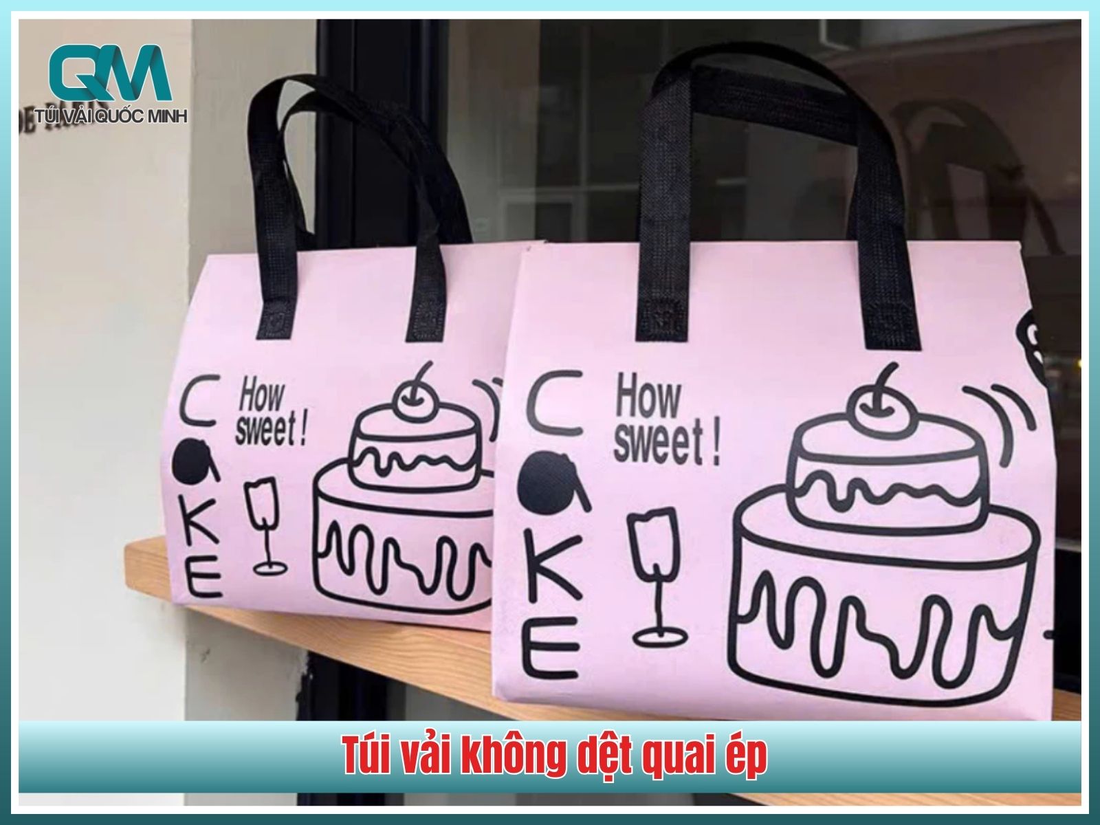 Túi vải không dệt quai ép