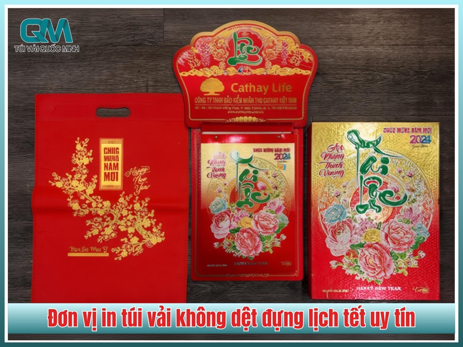 Đơn vị in túi vải không dệt đựng lịch tết uy tín tại HCM - In Túi Vải Quốc Minh