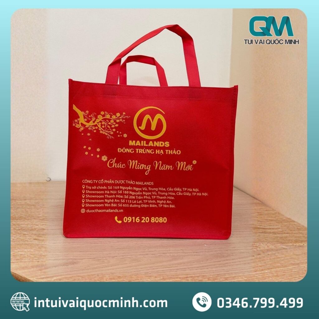 [Thumnail] Túi vải không dệt màu đỏ