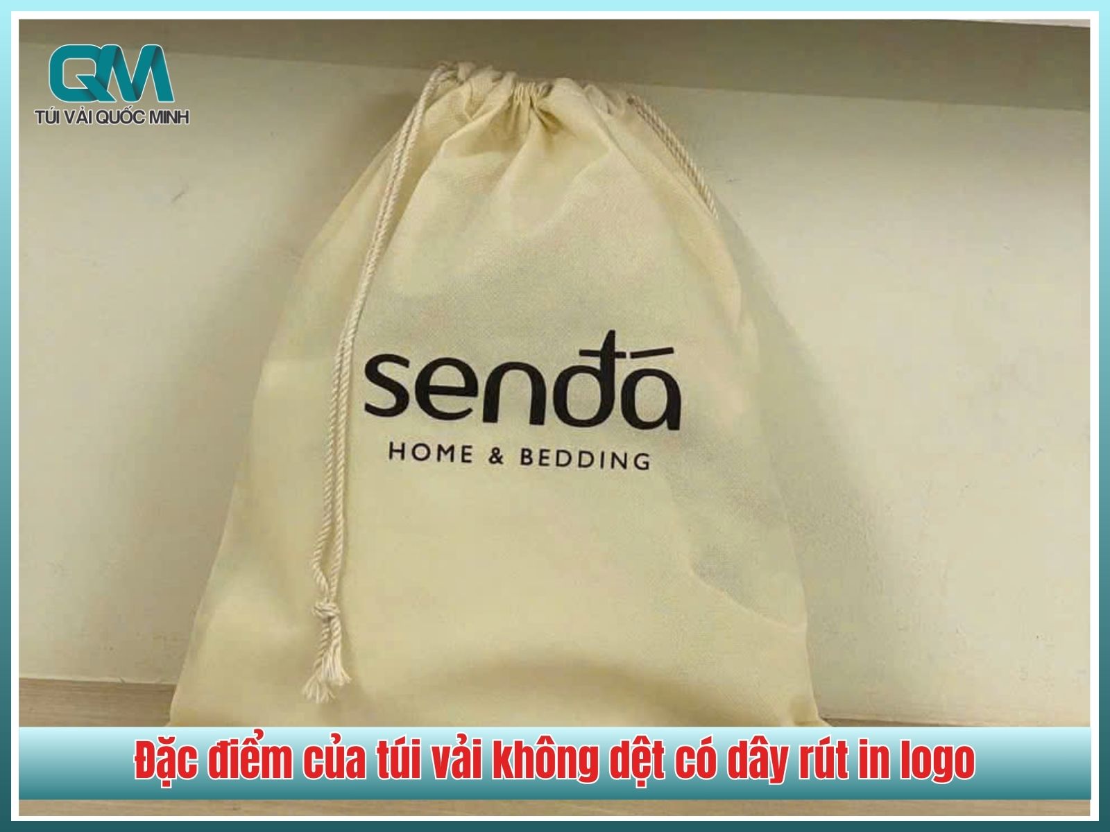 Đặc điểm của túi vải không dệt có dây rút in logo