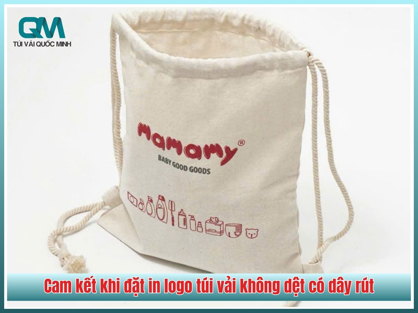 Cam kết khi đặt in logo túi vải không dệt có dây rút