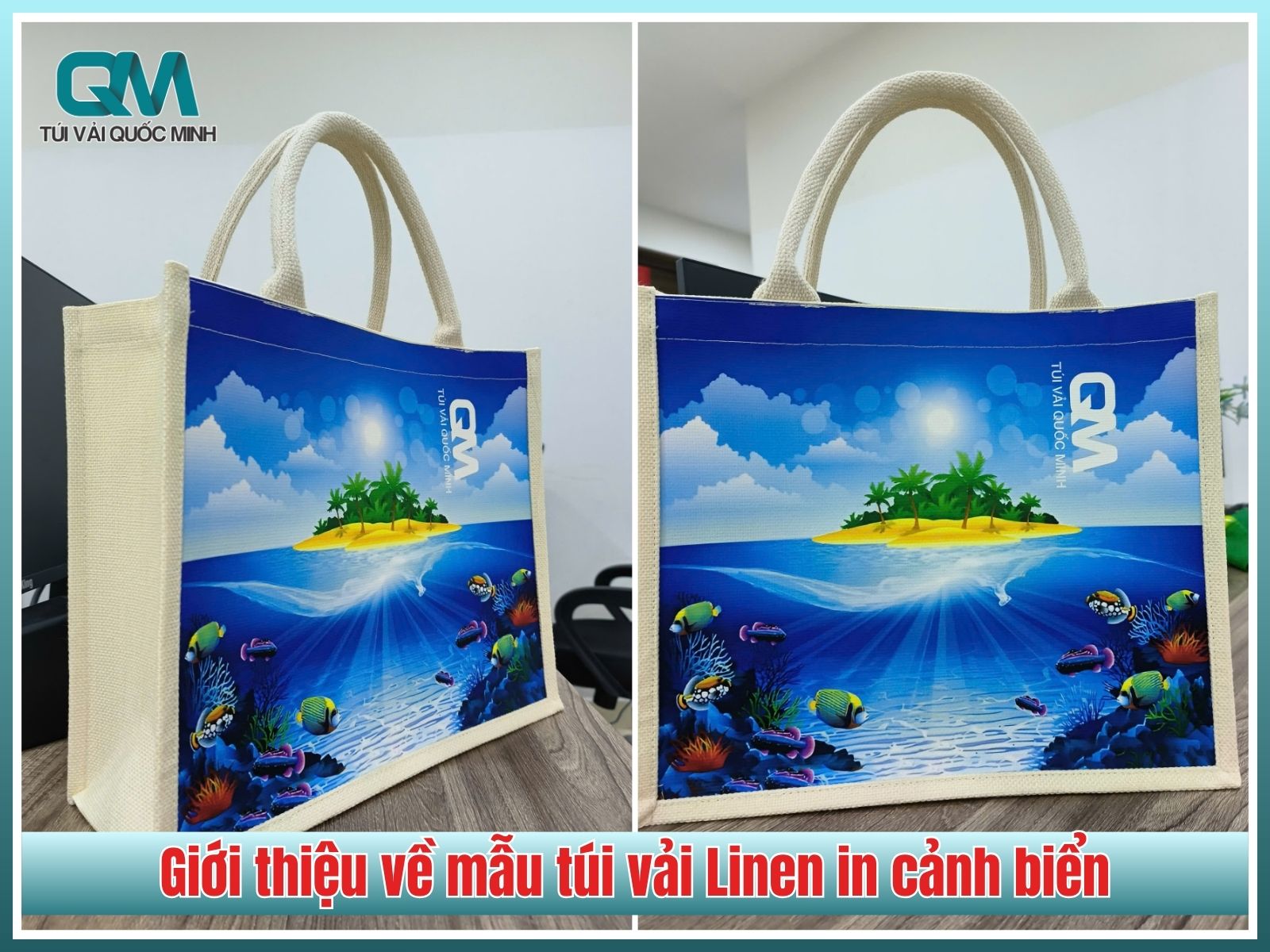 Giới thiệu về mẫu túi vải Linen in cảnh biển