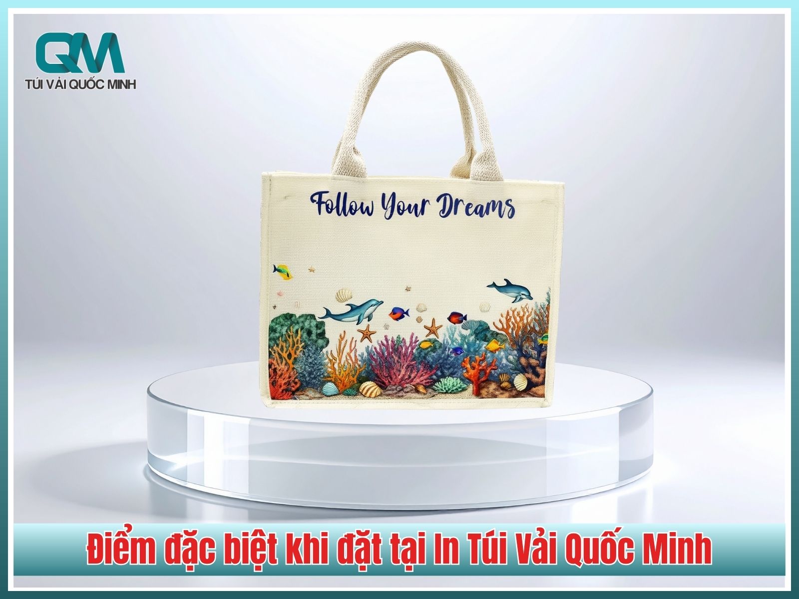 Điểm đặc biệt khi đặt túi vải Linen in cảnh biển tại In Túi Vải Quốc Minh