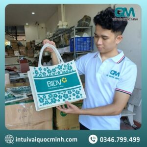 Túi vải Linen in logo ngân hàng BIDV