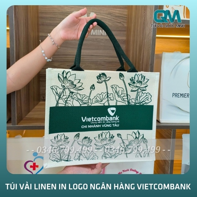 Thông tin về túi vải Linen in logo ngân hàng Vietcombank