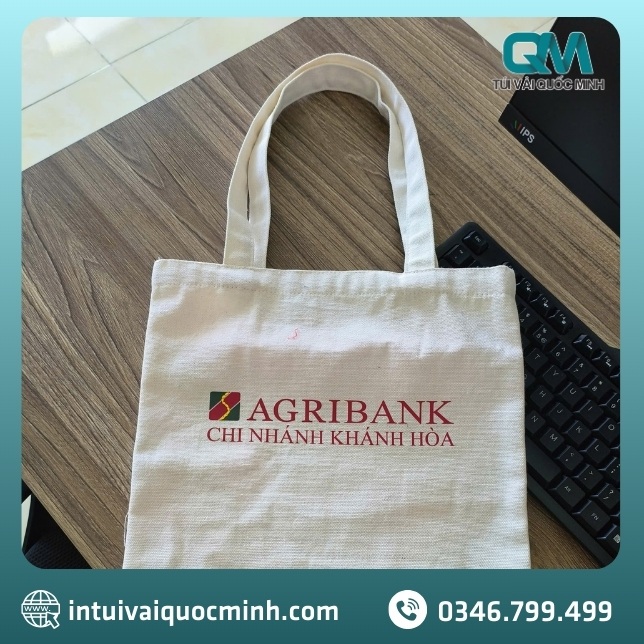 Quy trình may túi vải canvas in logo ngân hàng Agribank