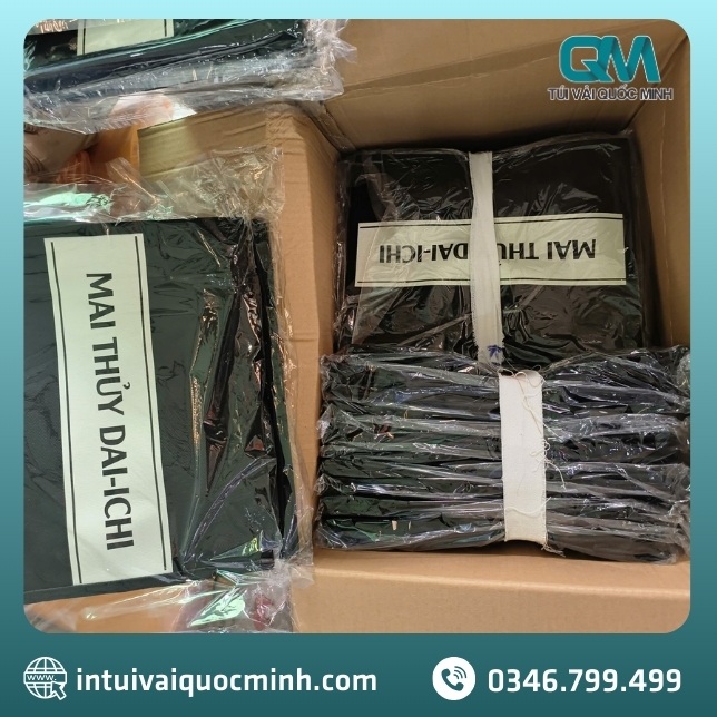 Đặt may túi vải linen in tên sale bảo hiểm tại In Túi Vải Quốc Minh