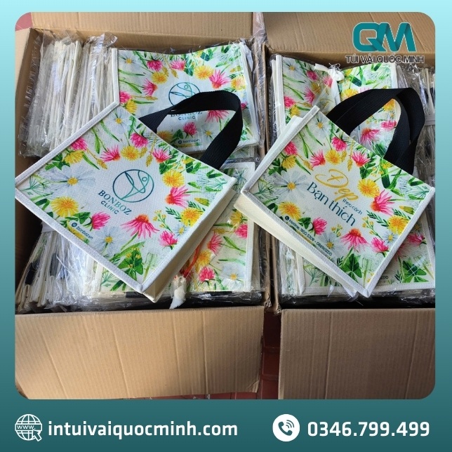 Đặt may túi vải Linen in logo tại In Túi Vải Quốc Minh